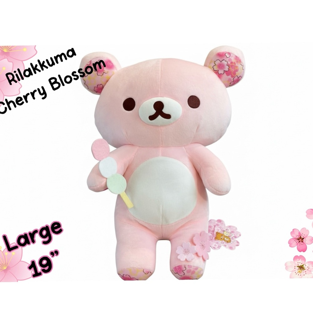 Rilakkuma Large Cherry Blossom Bear 🌸 19” NWT